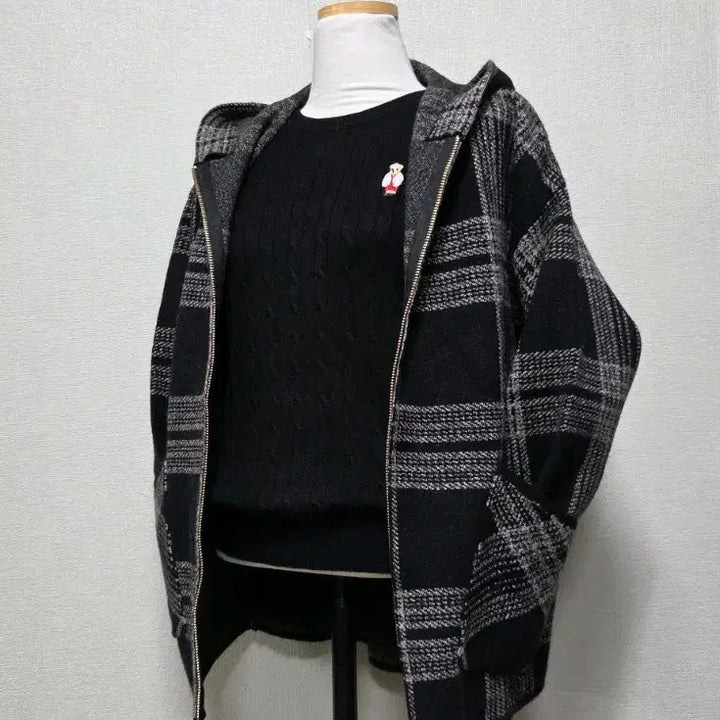 [BUNJANG] Women's Knit Hooded Zip-Up Jacket / 여성 니트 후드집업