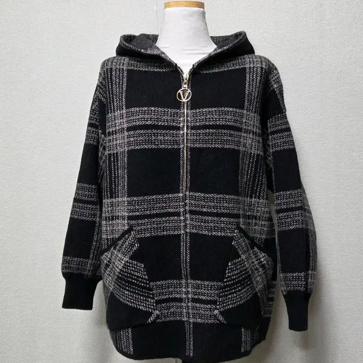 [BUNJANG] Women's Knit Hooded Zip-Up Jacket / 여성 니트 후드집업