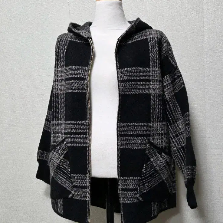 [BUNJANG] Women's Knit Hooded Zip-Up Jacket / 여성 니트 후드집업