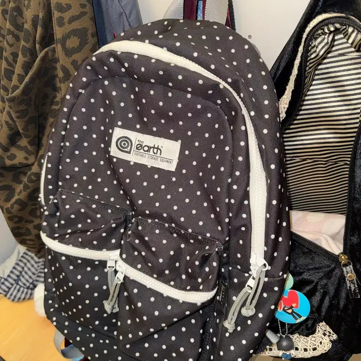 [BUNJANG] Dear.s Dot Backpack Vintage Bag / 디얼스 땡땡이 도트 백팩 가방 빈티지
