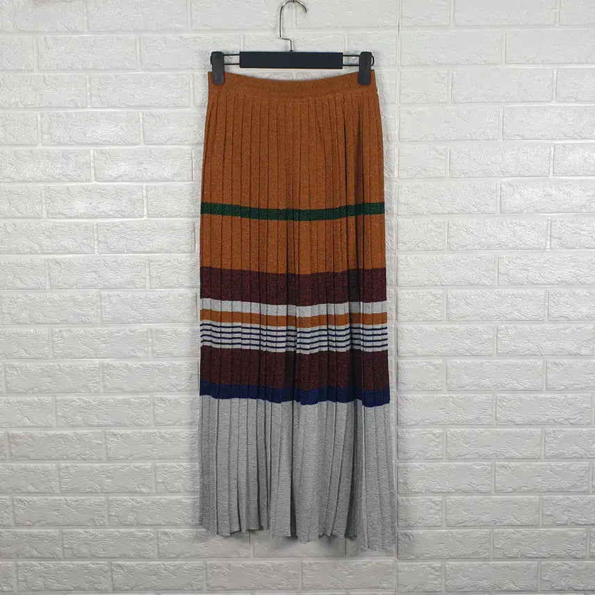 [BUNJANG] Juicy Judy Knit Pleated Long Skirt / [28]쥬시쥬디 니트 플리츠 롱 스커트