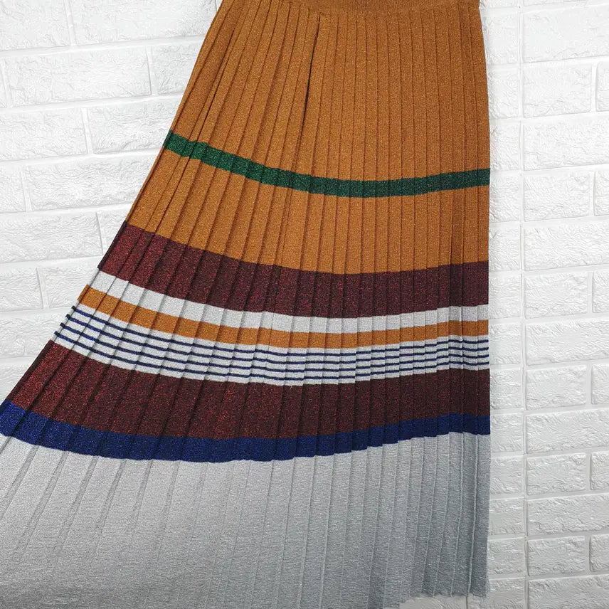 [BUNJANG] Juicy Judy Knit Pleated Long Skirt / [28]쥬시쥬디 니트 플리츠 롱 스커트