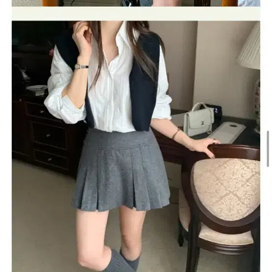 [BUNJANG] Wool Pleated Mini Skirt / 울고퀄 플리츠 스커트 정가 6.8 /s