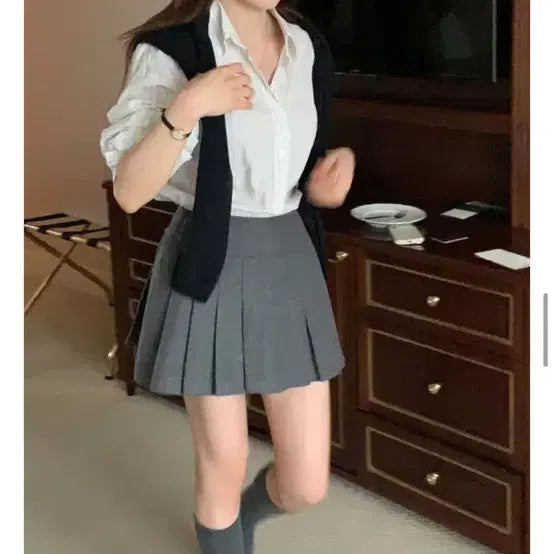 [BUNJANG] Wool Pleated Mini Skirt / 울고퀄 플리츠 스커트 정가 6.8 /s