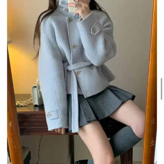[BUNJANG] Wool Pleated Mini Skirt / 울고퀄 플리츠 스커트 정가 6.8 /s