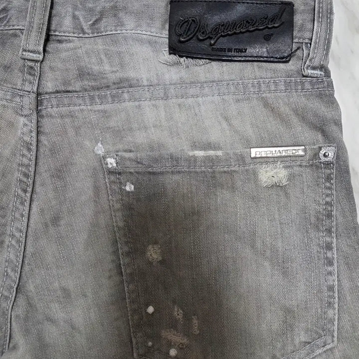 [BUNJANG] Dsquared2 Gray Painting Slim Denim Pants / 디스퀘어드 그레이 페인팅 슬림 데님팬츠