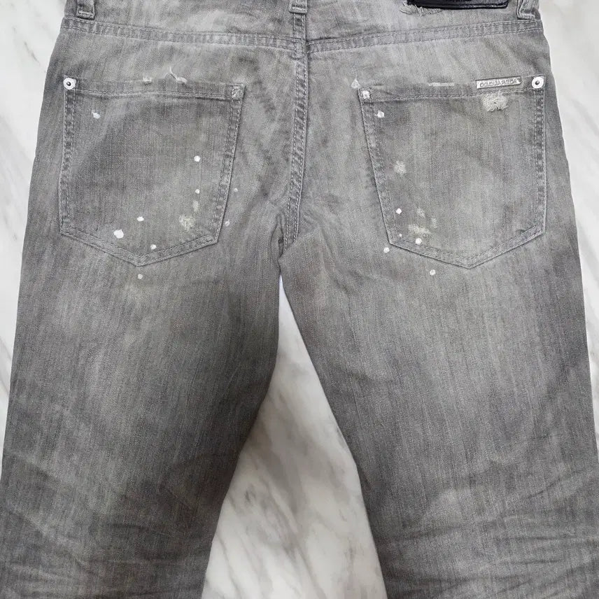 [BUNJANG] Dsquared2 Gray Painting Slim Denim Pants / 디스퀘어드 그레이 페인팅 슬림 데님팬츠
