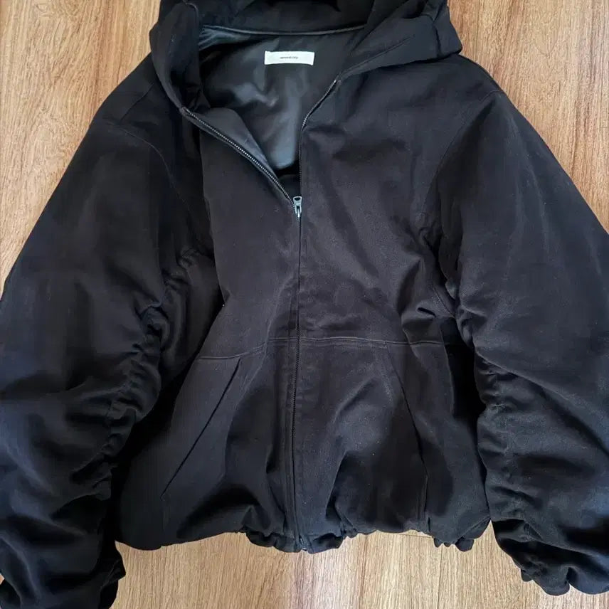 [BUNJANG] Nohnod Moleskin Shirring Bomber Jacket / 논노드 몰스킨 셔링 봄버1