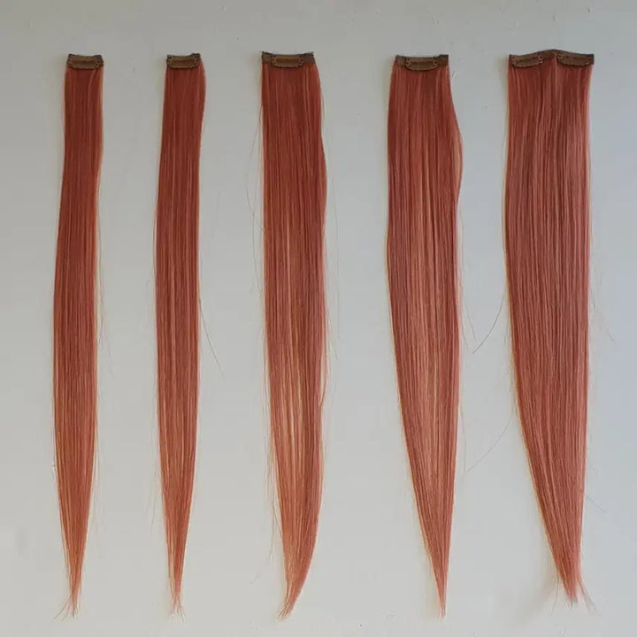 [BUNJANG] Highlight Piece Extension Hair (Orange, 5pcs, 50cm) / 스트레이트 하이라이트 피스 (오렌지 5pcs)