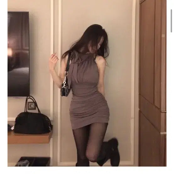 [BUNJANG] Halter Shirred Mini Dress / 홀터 셔링원피스/핏대박/실물대박