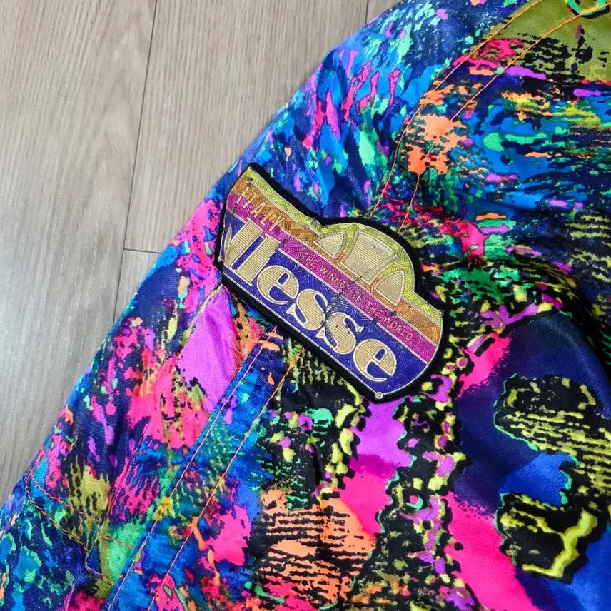 [BUNJANG] Ellesse Japan Blue Marbling Padded Jumper / 엘레쎄 재팬 블루 마블링 컬러 패딩 점퍼
