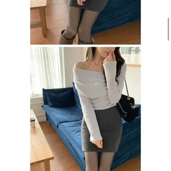 [BUNJANG] Sora Off-Shoulder Long Sleeve Top / 정가3.5 / 소라 오프숄더