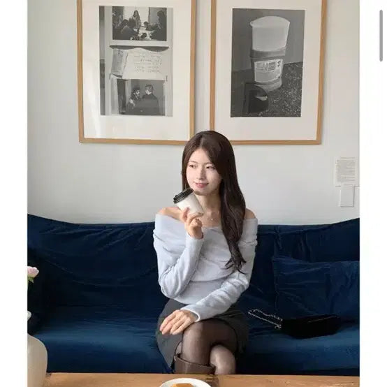[BUNJANG] Sora Off-Shoulder Long Sleeve Top / 정가3.5 / 소라 오프숄더