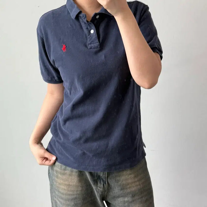 [BUNJANG] Polo Custom Fit Navy Polo Shirt / [L] 폴로 커스텀핏 네이비 카라티