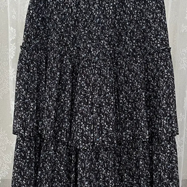 [SOLD OUT] 66) 지컷 플라워 밴딩 캉캉스커트 블랙