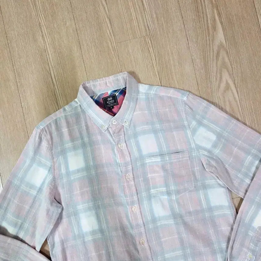 [BUNJANG] Beams Red Check Back Side Fabric Casual Shirt / 빔즈 레드 체크 백 사이드 원단 캐쥬얼 셔츠