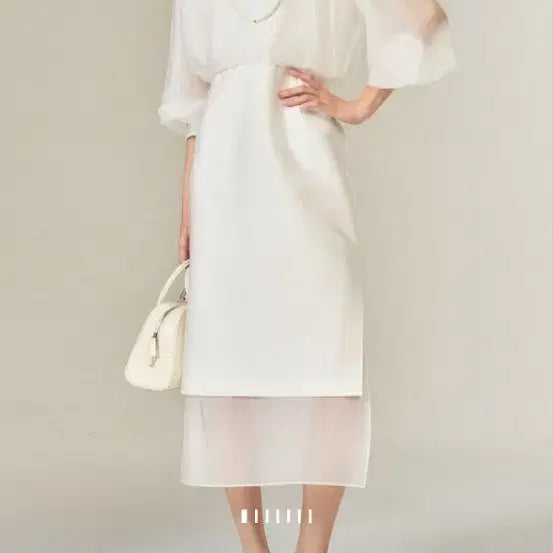 [BUNJANG] Object Seethrough Layered Dress / 오브제 시스루 레이어드 원피스 드레스 88(66) 사이즈 새상품 판매.