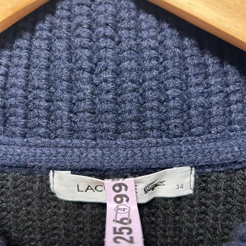 [BUNJANG] Lacoste Navy Knit Long Cardigan S Women&