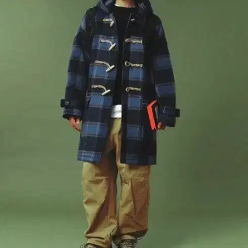 [BUNJANG] Main Booth Oversized Check Duffle Coat / 메인부스 오버사이즈 체크 더플코트 2사이즈
