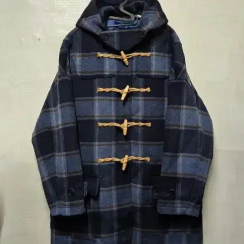 [BUNJANG] Main Booth Oversized Check Duffle Coat / 메인부스 오버사이즈 체크 더플코트 2사이즈