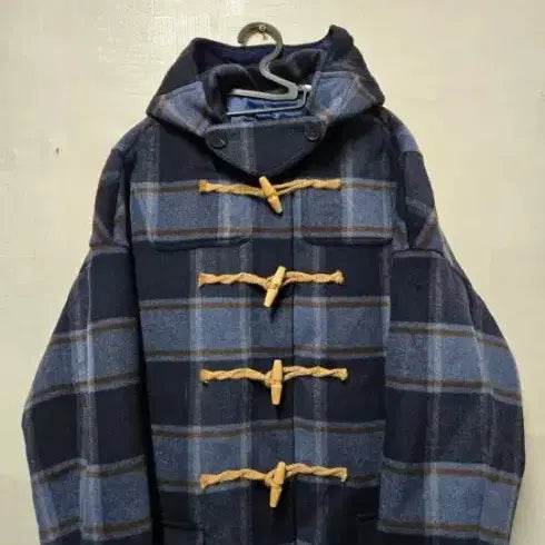 [BUNJANG] Main Booth Oversized Check Duffle Coat / 메인부스 오버사이즈 체크 더플코트 2사이즈