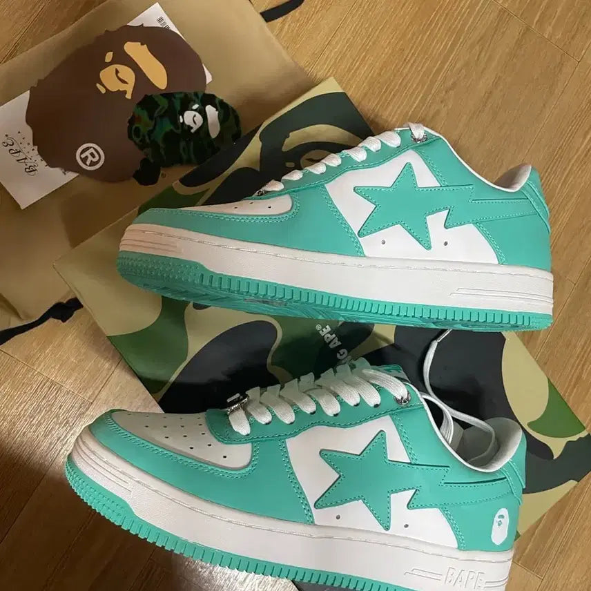 [BUNJANG] BAPE STA Mint Sneakers / 새상품급 / 베이프스타 민트 280