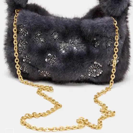 [BUNJANG] ZARA Faux Fur Mini Tote Bag / 자라 인조퍼 미니백