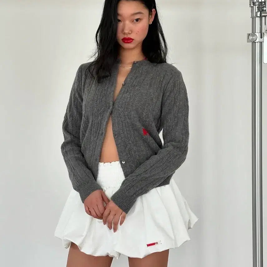 [BUNJANG] PR Practical &amp; Realistic White Puff Ball Skirt / PR 프랙티컬앤리얼리스틱 피알룸 화이트 퍼프 볼 스커트