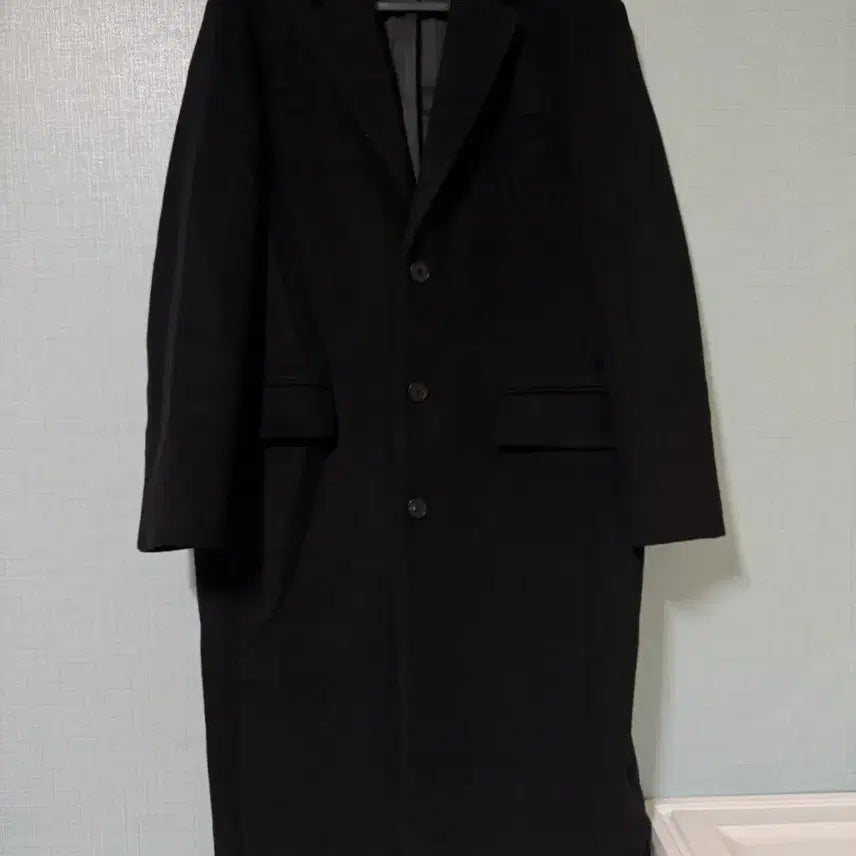[BUNJANG] Musinsa Standard Cashmere Blend Daddy Shoulder Long Coat [Black] / 무신사) 캐시미어 블렌드 대디 숄더 싱글 롱 코트 [블랙]