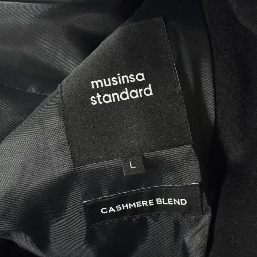 [BUNJANG] Musinsa Standard Cashmere Blend Daddy Shoulder Long Coat [Black] / 무신사) 캐시미어 블렌드 대디 숄더 싱글 롱 코트 [블랙]
