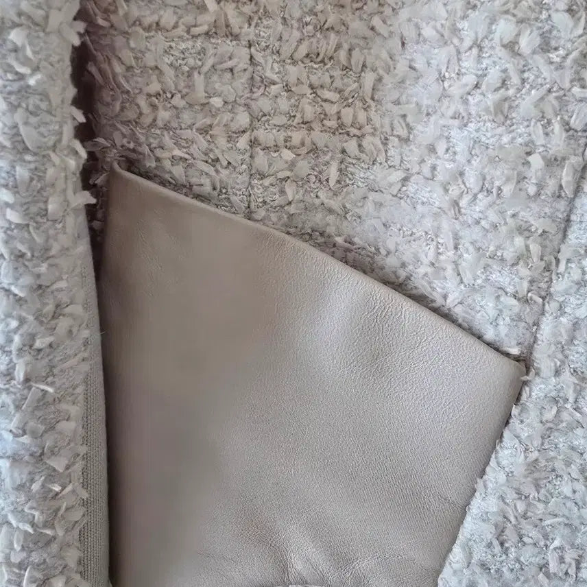 [BUNJANG] Misha Leather Tweed Jacket / 미샤 양가죽 배색 자켓 55사이즈