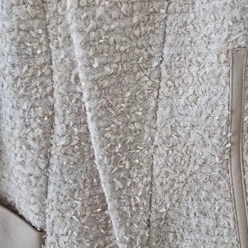 [BUNJANG] Misha Leather Tweed Jacket / 미샤 양가죽 배색 자켓 55사이즈