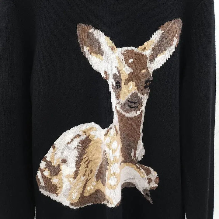 [SOLD OUT] S / 버버리 블랙 디어 스웨터 니트 8026297