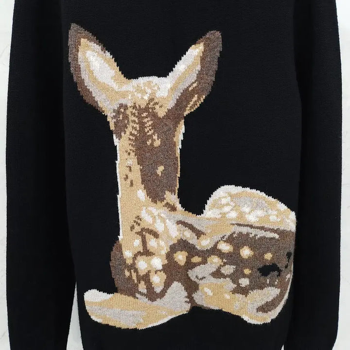 [SOLD OUT] S / 버버리 블랙 디어 스웨터 니트 8026297