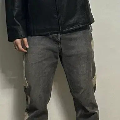 [BUNJANG] Cow Leather Two-Way Jacket / 카우레더 투웨이 자켓