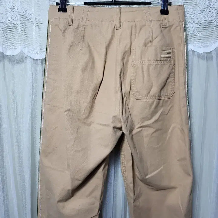[BUNJANG] Tommy Hilfiger Beige Line Cotton Pants / 타미힐피거 베이지 라인 면바지