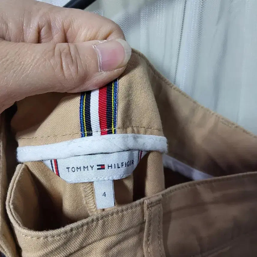 [BUNJANG] Tommy Hilfiger Beige Line Cotton Pants / 타미힐피거 베이지 라인 면바지