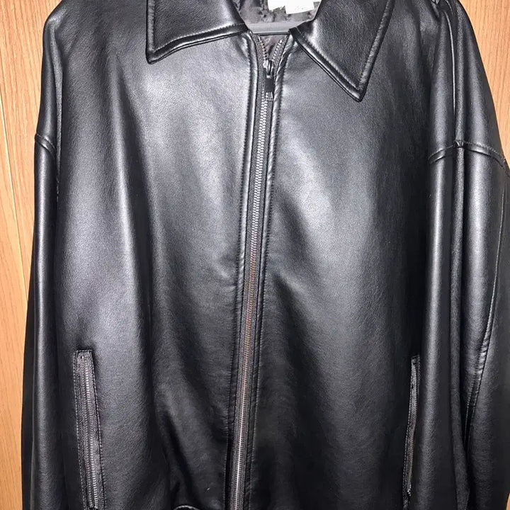 [BUNJANG] Buffing Leather Oversized Blouson - Black / 버핑레더 오버핏 블루종_Black