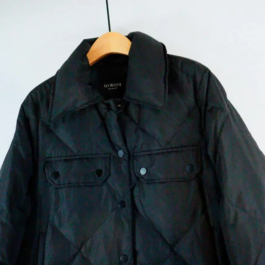 [BUNJANG] SO.WOOL Goose Down Quilted Jacket - Black / SO.WOOL 헝가리 구스다운 퀼팅 자켓 S 블랙 경량다운 숏패딩