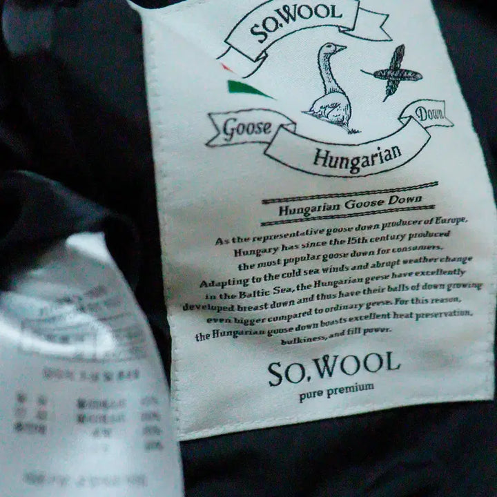 [BUNJANG] SO.WOOL Goose Down Quilted Jacket - Black / SO.WOOL 헝가리 구스다운 퀼팅 자켓 S 블랙 경량다운 숏패딩