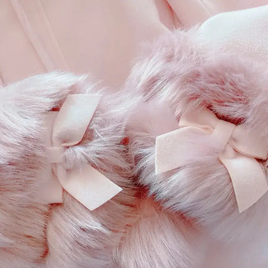 [BUNJANG] Swankiss Pink Pom-pom Coat / 스완키스 핑크 폼폼 코트