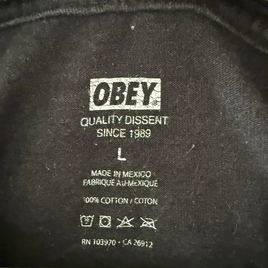 [BUNJANG] Obey Black Short Sleeve T-shirt / [L] 오베이 블랙 반팔 티셔츠