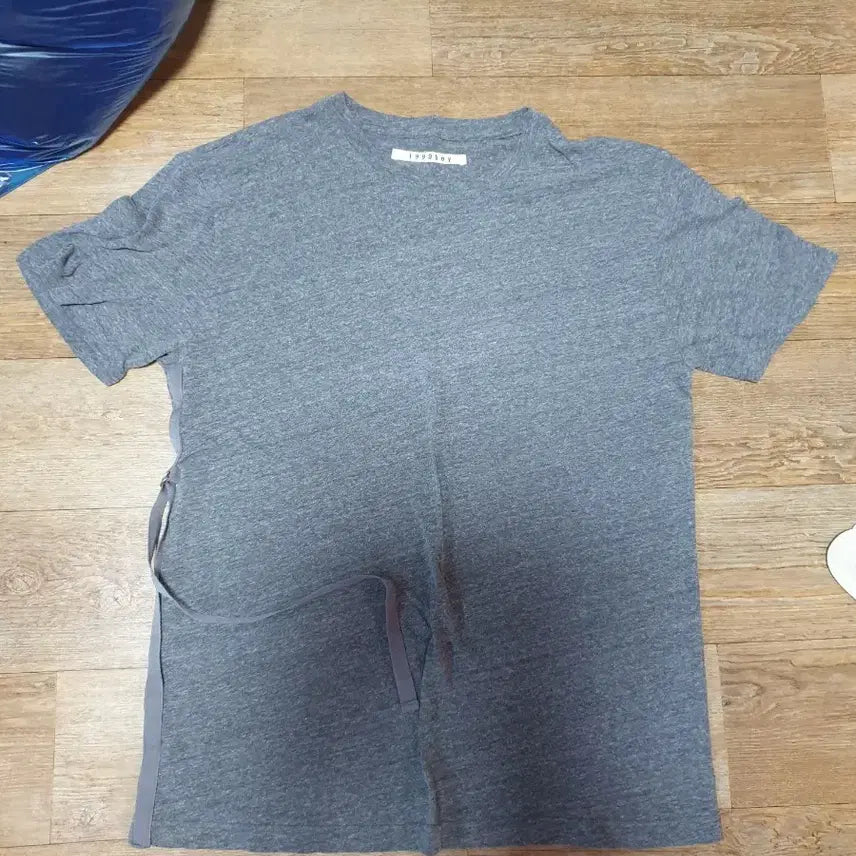 [BUNJANG] 1990boy Side Slit Short Sleeve T-Shirt Grey Oversized Fit / 1990boy 옆트임 반팔 티셔츠 그레이 오버핏