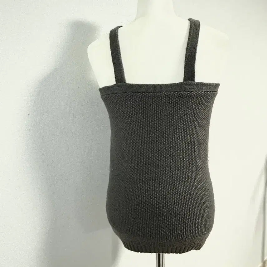 [BUNJANG] Club Monaco Cross Neck Knit Top Gray / Club Monaco 크로스 넥 니트 탑 그레이