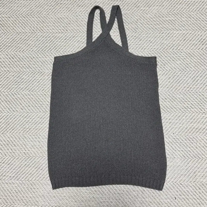 [BUNJANG] Club Monaco Cross Neck Knit Top Gray / Club Monaco 크로스 넥 니트 탑 그레이