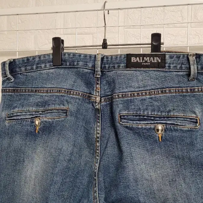 [BUNJANG] Balmain Denim Biker Jeans / [34]BALMAIN발망 진청워싱 유틸리티 멀티포켓 데님바이커진 스판36