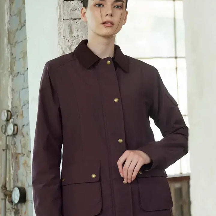 [BUNJANG] Buckaroo Check Pattern Quilted Wax Jacket (Dark Wine) 95 / 버커루 체크 패턴, 퀄팅안감 왁스자켓 바버자켓 (다크와인) 95