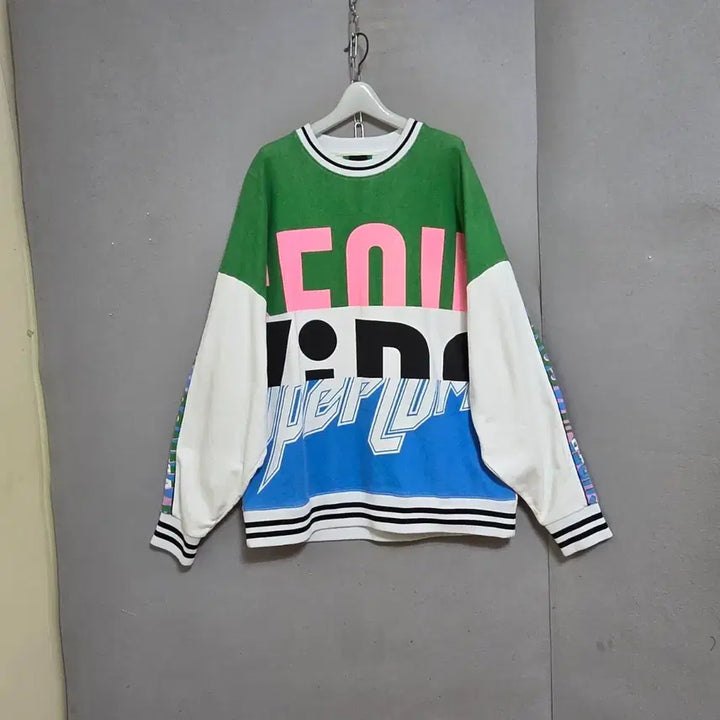 [BUNJANG] Supercomma B Oversized Colorblock Sweatshirt / 슈퍼콤마비 박시한 색감멋스런 맨투맨 FF  n2675