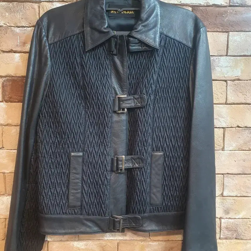 [BUNJANG] MANIJOA Black Leather Jacket / MANIJOA 블랙 가죽 자켓
