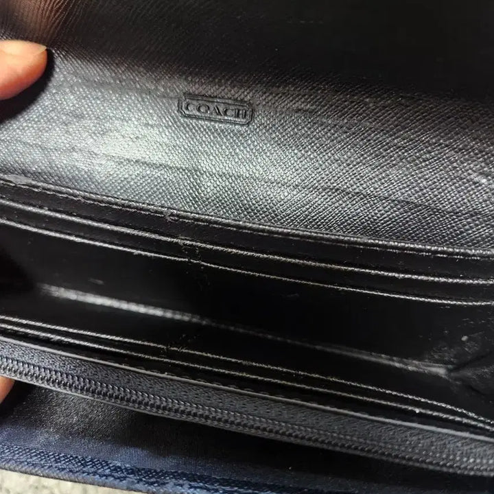 [BUNJANG] Coach Signature Long Wallet Black/Gray / 코치 시그니처 장지갑 블랙/그레이